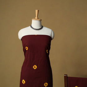 Shibori tie-dye cotton 3pc unstitched dress material suit