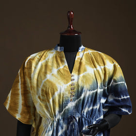 Shibori tie-dye cotton kaftan (short) 09 - handcrafted