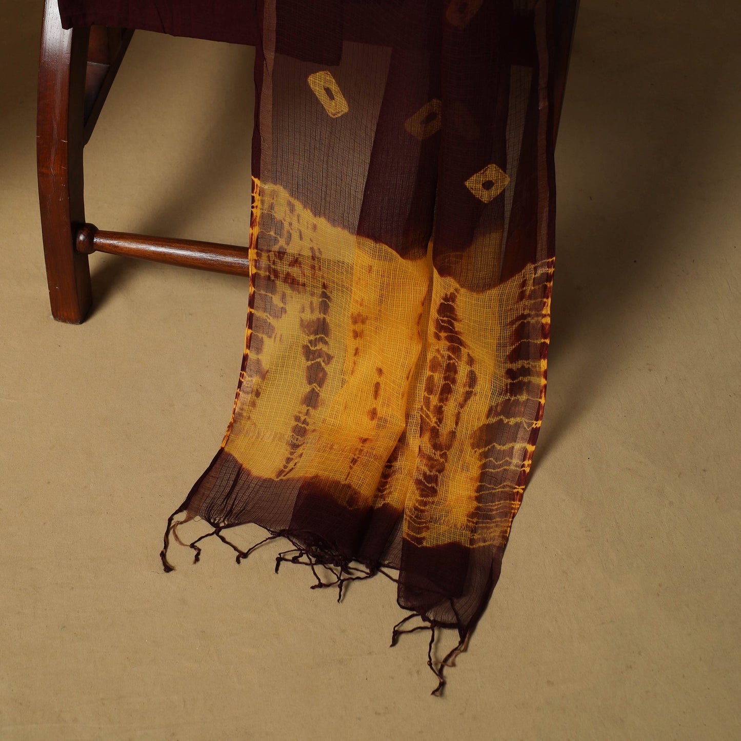 Shibori tie-dye kota doria cotton 3pc unstitched dress