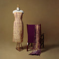 Shibori tie-dye kota doria cotton 3pc unstitched dress