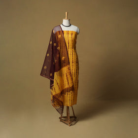 Shibori tie-dye kota doria cotton 3pc unstitched dress