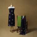 Shibori tie-dye linen cotton 3pc unstitched dress material