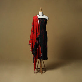 Shibori tie-dye linen cotton 3pc unstitched dress material