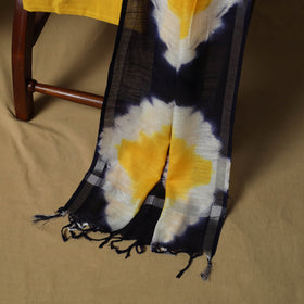 Shibori tie-dye linen cotton 3pc unstitched dress material