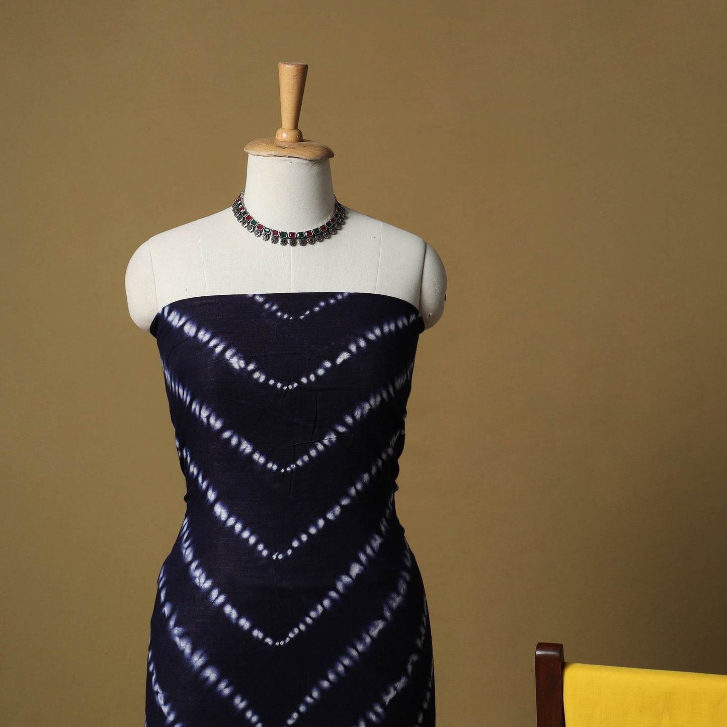 Shibori tie-dye linen cotton 3pc unstitched dress material