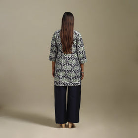 Short cotton hand batik kurta for women 37 - handcrafted