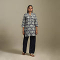 Short cotton hand batik kurta for women 37 - handcrafted