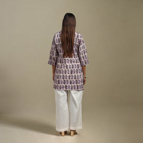 Short cotton hand batik kurta for women 39 - handcrafted