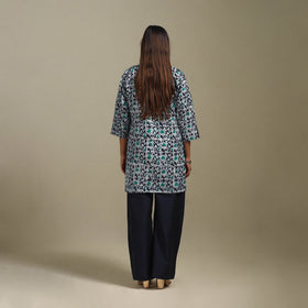 Short cotton hand batik kurta for women 40 - handcrafted