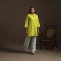 Short cotton jacquard kurta for women 22 - handcrafted