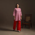 Short cotton jacquard kurta for women 23 - handcrafted