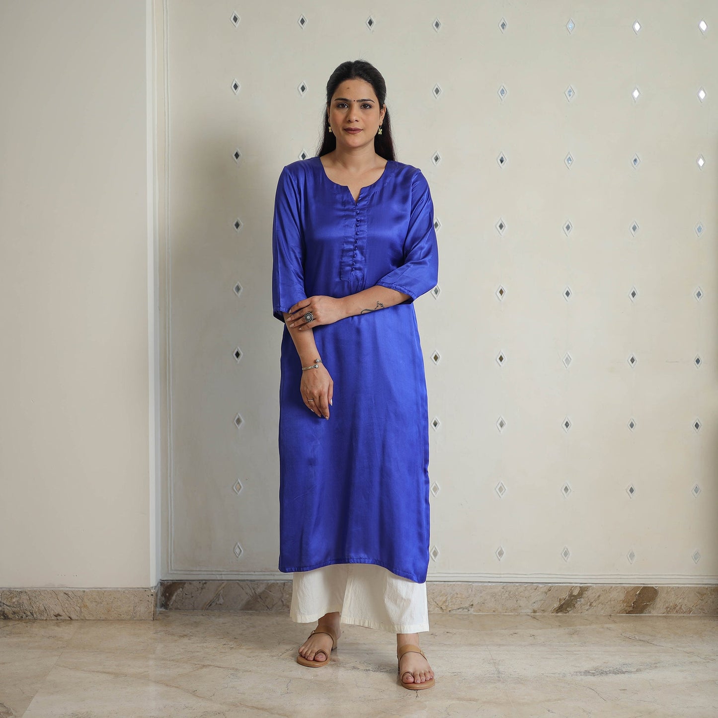  Modal Silk Plain Kurta for Women