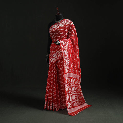 Silk cotton dhakai jamdani saree 05 - handcrafted