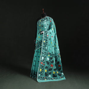 Silk cotton dhakai jamdani saree 20 - handcrafted