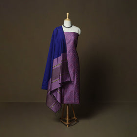 Handloom silk cotton pochampally ikat 3pc unstitched dress