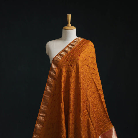 Silk tie-dye bandhani fabric with zari border 20