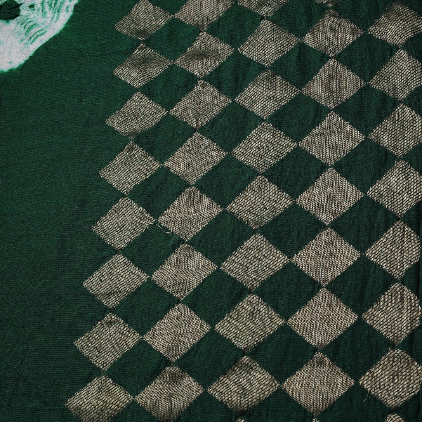 Silk tie-dye shibori fabric with zari border 34