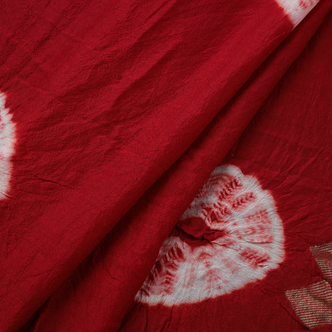 Silk tie-dye shibori fabric with zari border 35