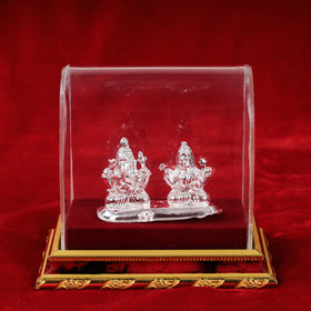  Silver Laxmi and Ganesh Idol (Small) l 