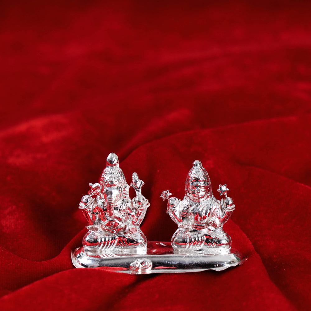  Silver Laxmi and Ganesh Idol (Small) l 