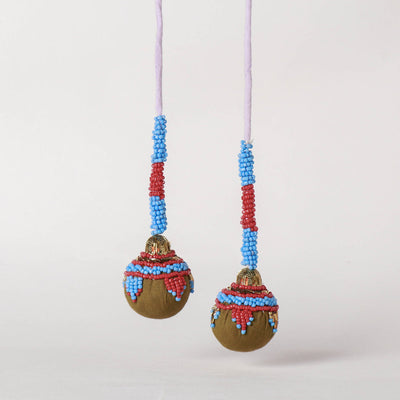  Sky Blue Handmade Beadwork Latkan Tassels for Clothing