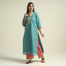 Mangalagiri Kurta with Palazzo & Dupatta Set
