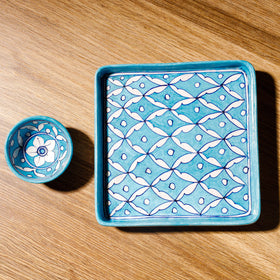  Original Blue Pottery Ceramic Sky Blue Dinner Set