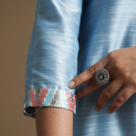  Plain Solid Slub Silk Long Kurta for Women