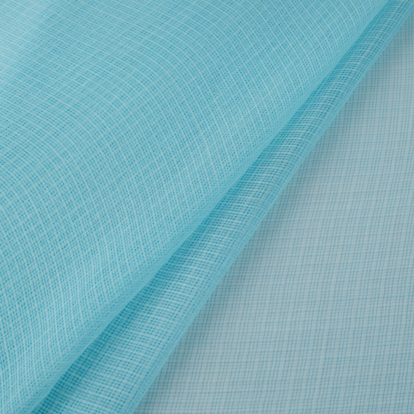 Sky blue - plain weaving cotton kota doria fabric 06