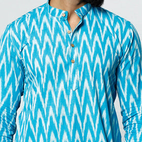 Buy Pochampally Ikat Weave Cotton Men Short Kurta Online at iTokri.com