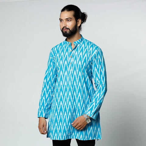 Buy Pochampally Ikat Weave Cotton Men Short Kurta Online at iTokri.com