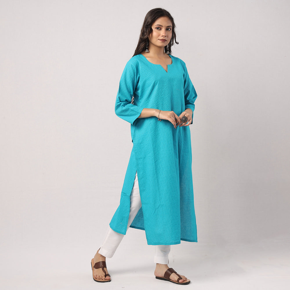  iTokri Casuals - Running Stitch Pure Cotton Long Kurta Online at iTokri.com