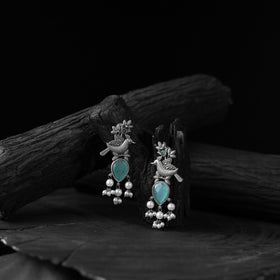 Sky blue - saanjh bela cuckoo oxidised earrings