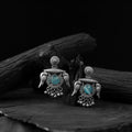 Sky blue - saanjh bela parrot & bloom oxidised earrings