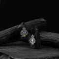 Sky blue - saanjh bela peacock oxidised earrings