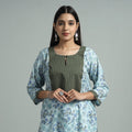 Sky blue - sanganeri block printed cotton straight kurta