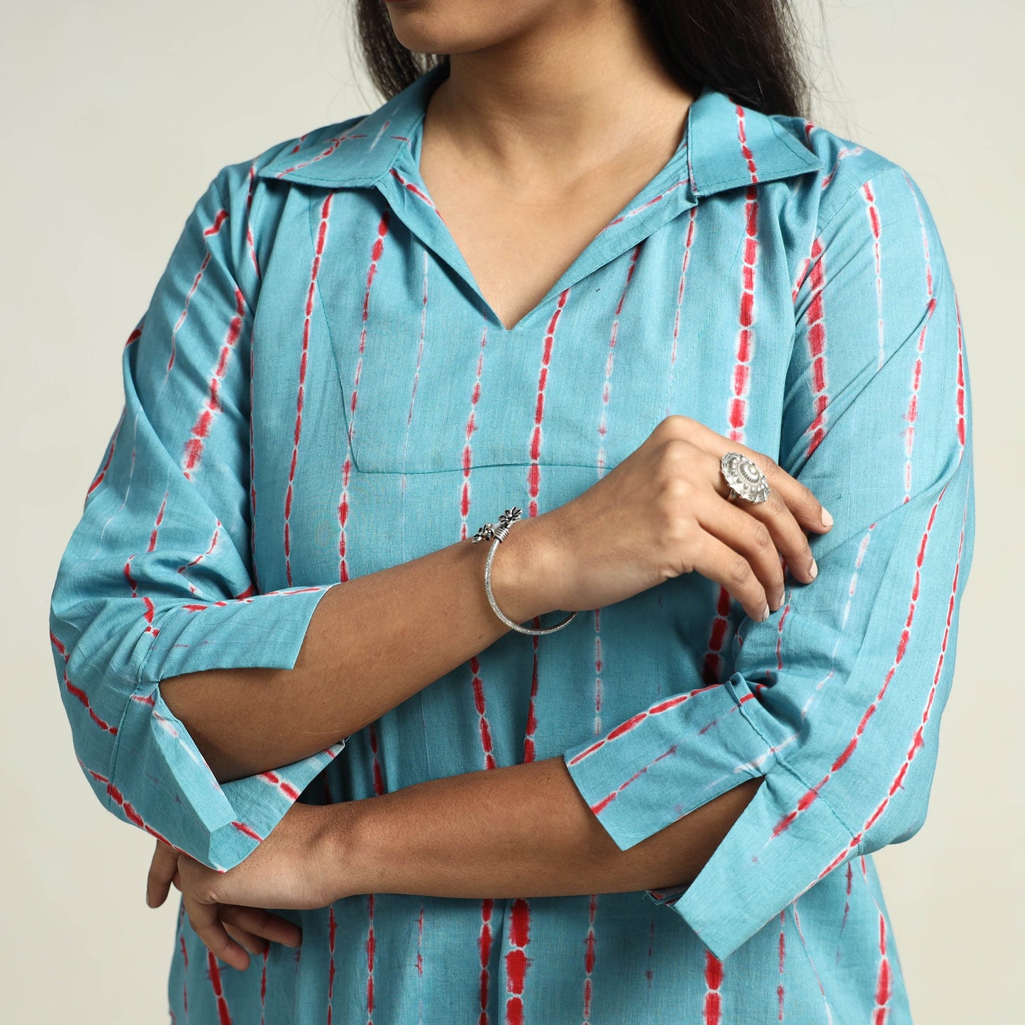 Shibori Kurta with Palazzo & Dupatta Set
