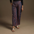 Slub silk elasticated plain palazzo 06 - handcrafted