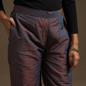 Slub silk elasticated plain palazzo 06 - handcrafted