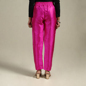 Slub silk elasticated plain pant 45 - s - handcrafted