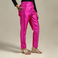 Slub silk elasticated plain pant 45 - s - handcrafted