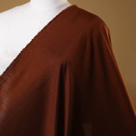 Brown Slub Silk Plain Fabric 