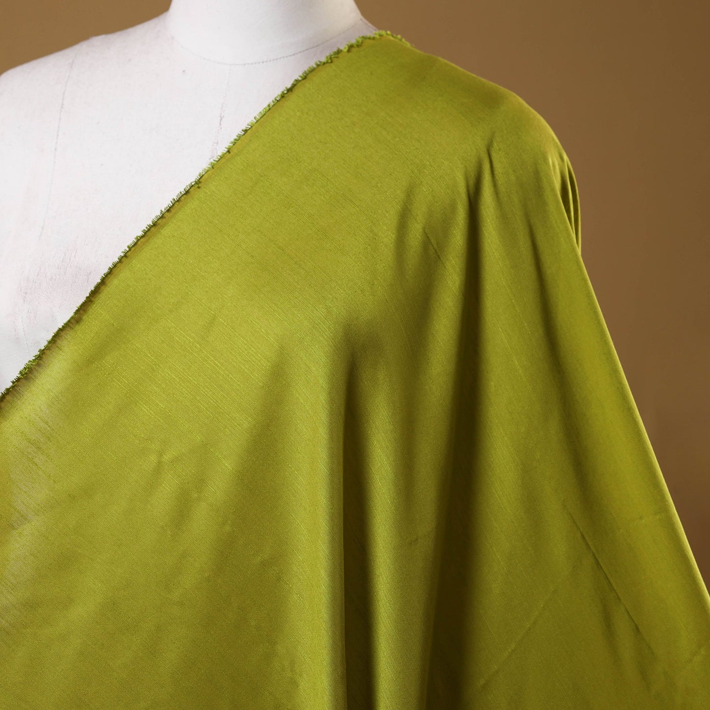 Green Slub Silk Plain Fabric 