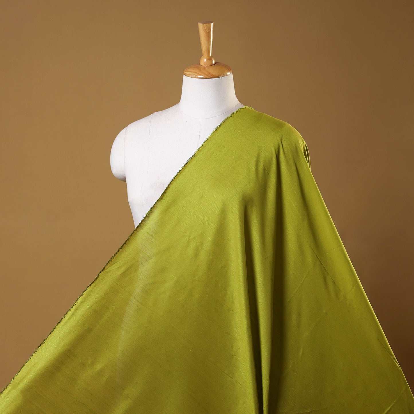 Green Slub Silk Plain Fabric 
