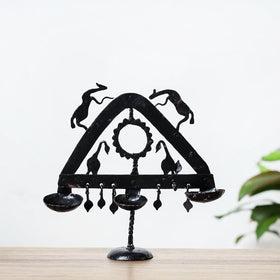 Deer - Bastar Tribal Wrought Iron Diya / Candle Stand Online in India 