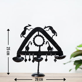 Deer - Bastar Tribal Wrought Iron Diya / Candle Stand Online in India 