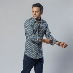 Buy Sanganeri Print Cotton Men Full Sleeve Shirt Online at iTokri.com