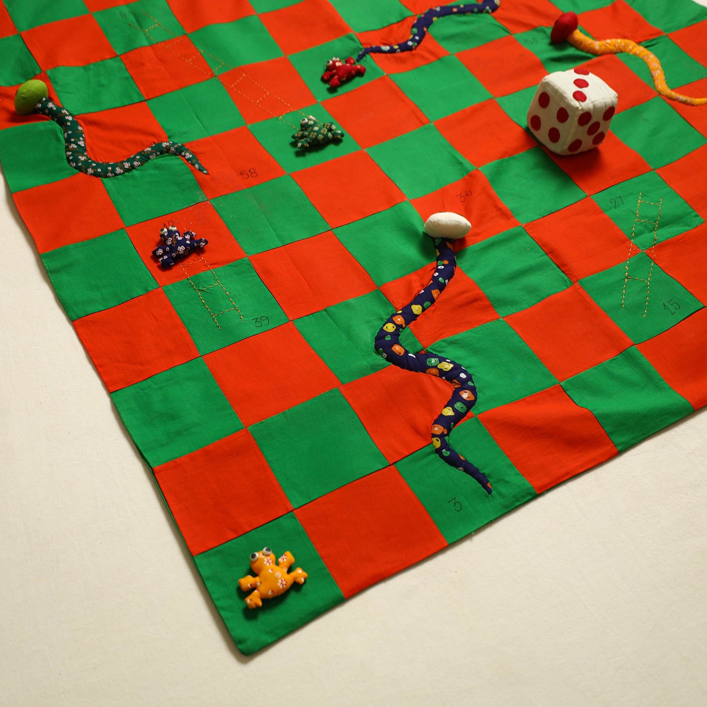  Snakes & Ladders - Handmade Fabric Kids Game