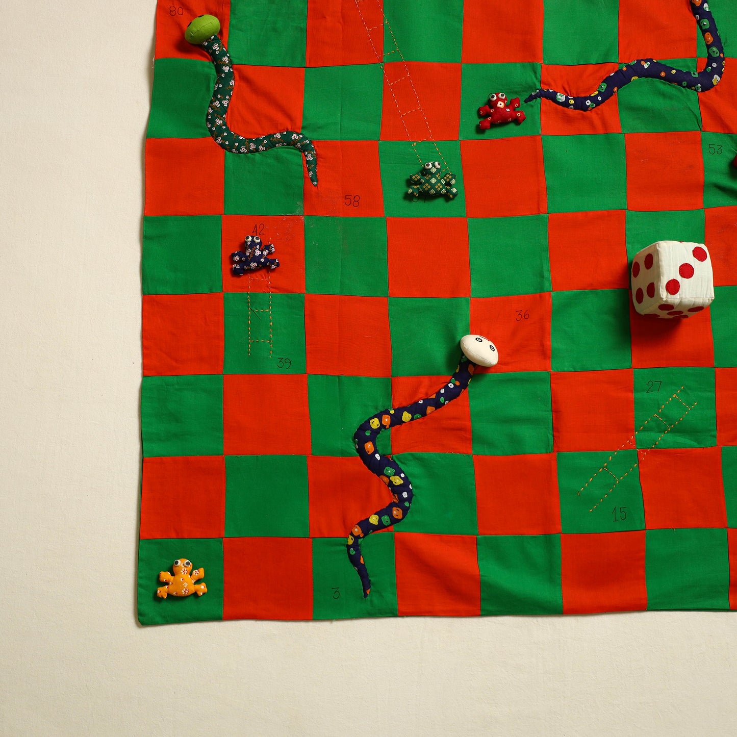  Snakes & Ladders - Handmade Fabric Kids Game