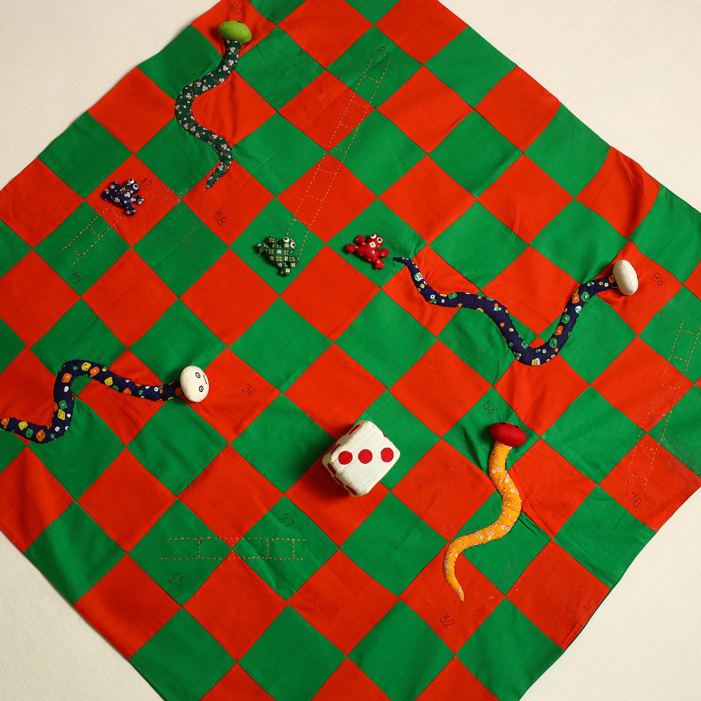  Snakes & Ladders - Handmade Fabric Kids Game